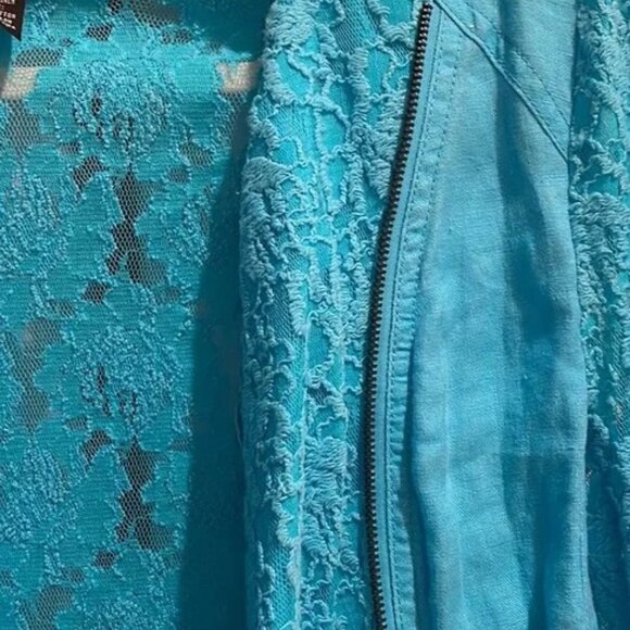 INC International Concepts Women’s Lace Fashion Jacket – Teal Blue – Size Medium - Picture 6 of 11